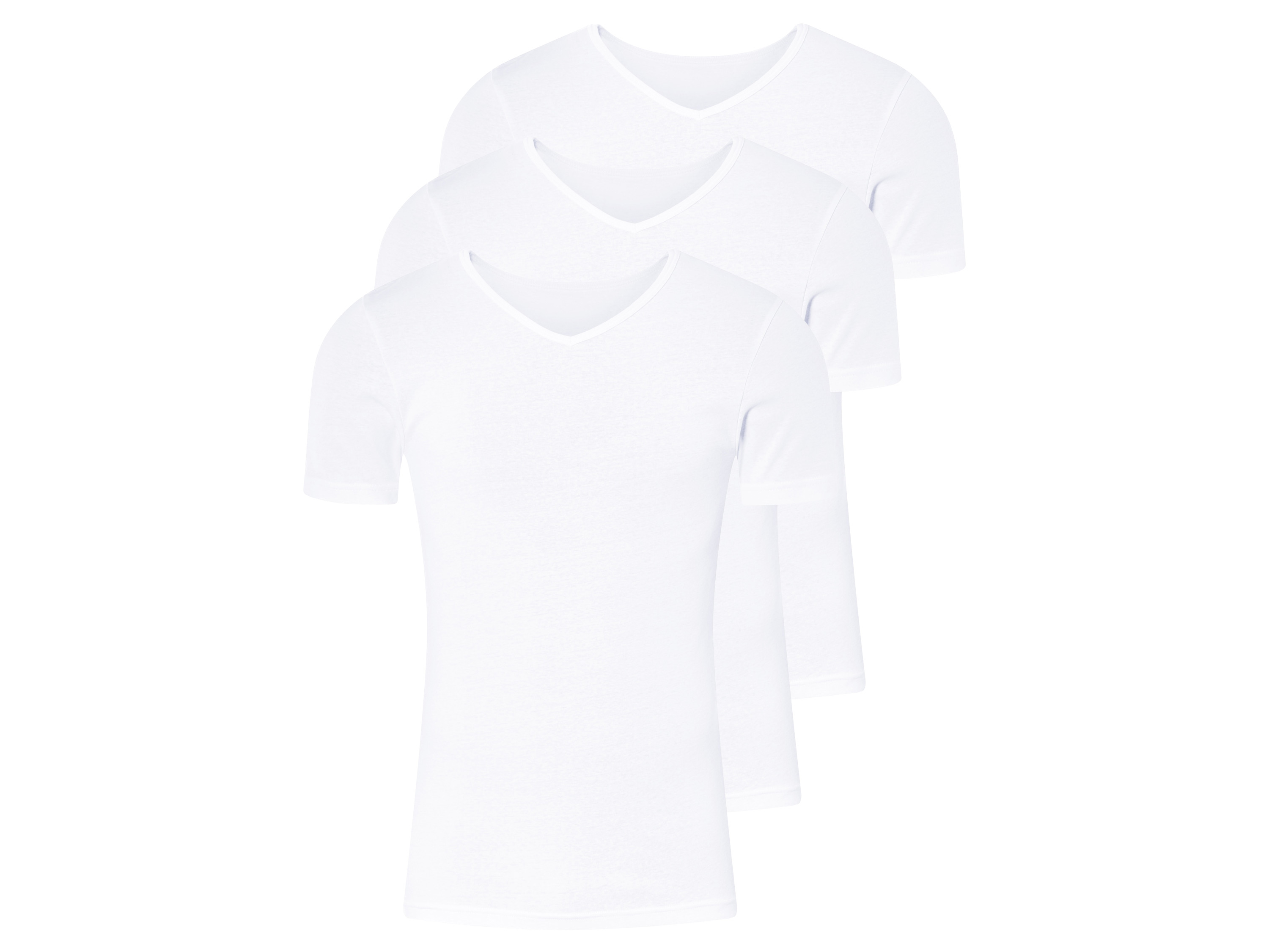 Livergy® Pánské spodní triko, 3 kusy ("V" výstřih, 7/Xl, bílá)