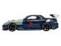 Modrý model auta Mazda RX-7 se spoilerem a logem Naruto