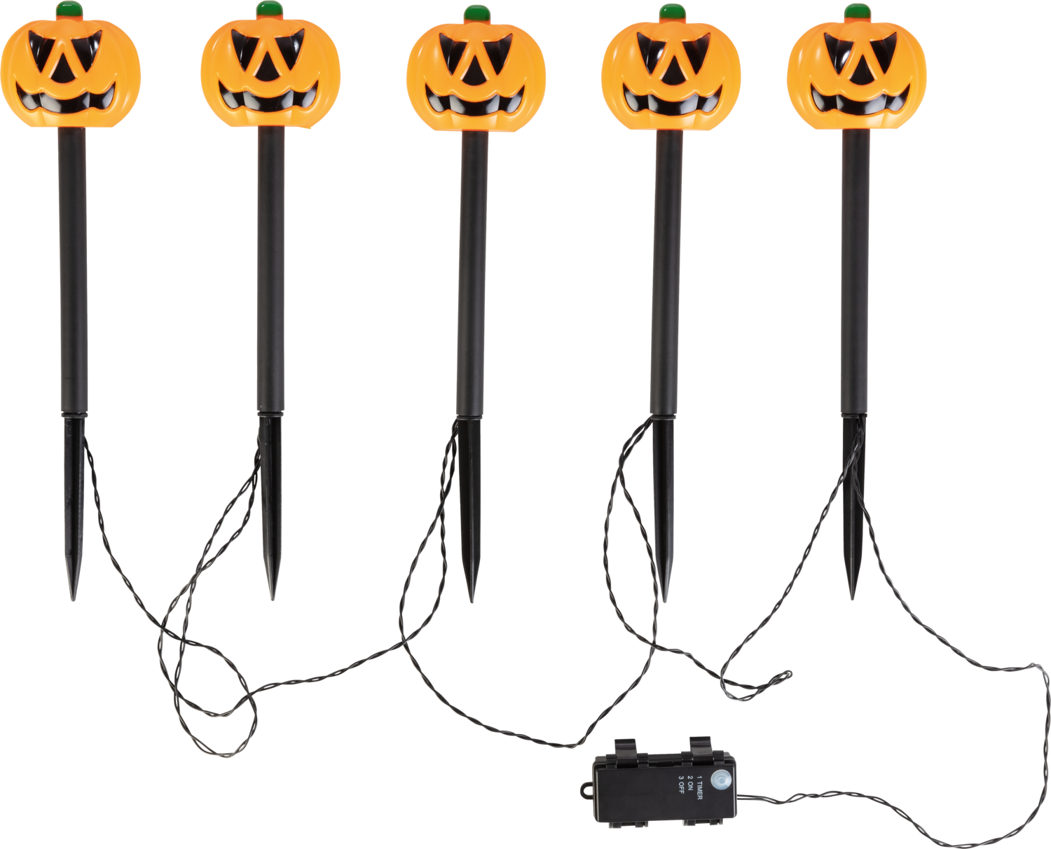 Halloweenské zahradní bodce s LED (dýně)