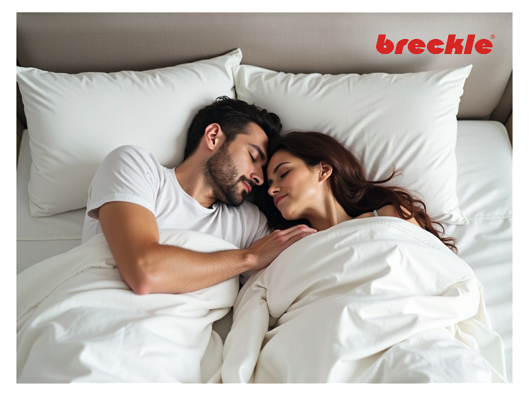 Pár klidně spí pod peřinou Breckle.