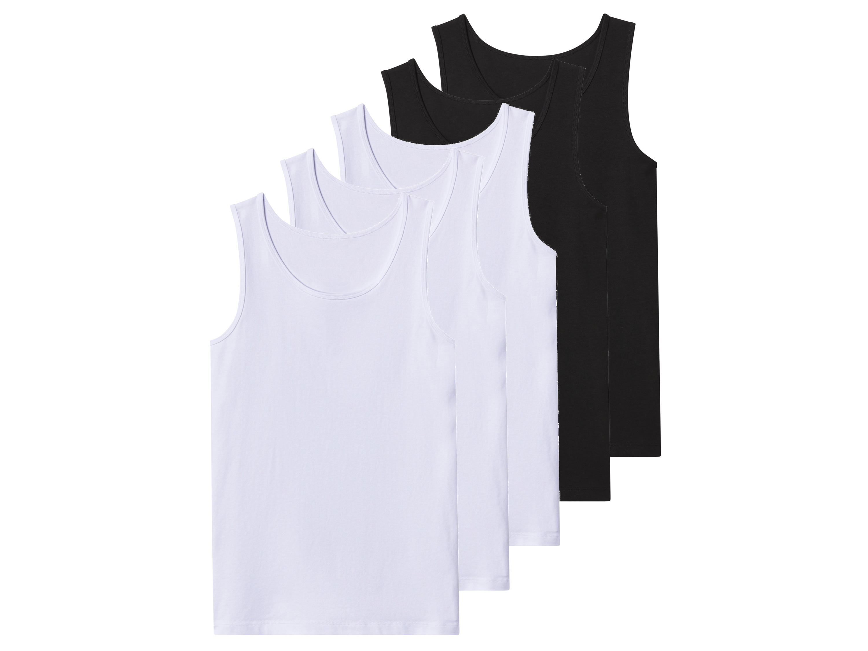 esmara® Dívčí košilka / top se špagetovými ramínky, 5 kusů (černá/bílá, 146/152)