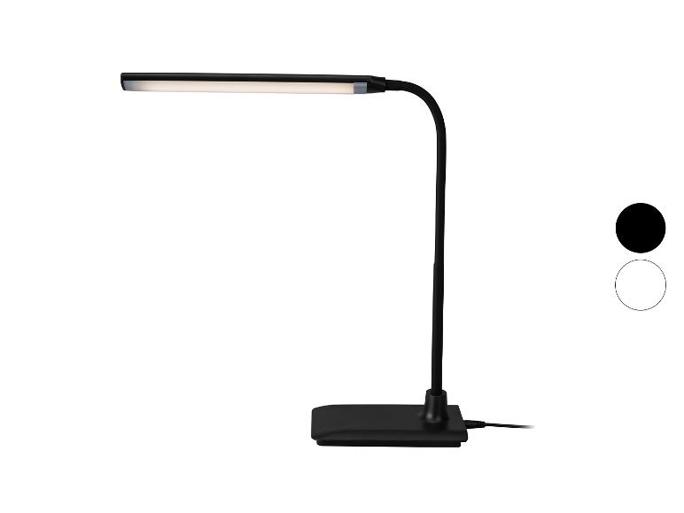 Černá LED stolní lampa s flexibilním krkem a osvětleným proužkem