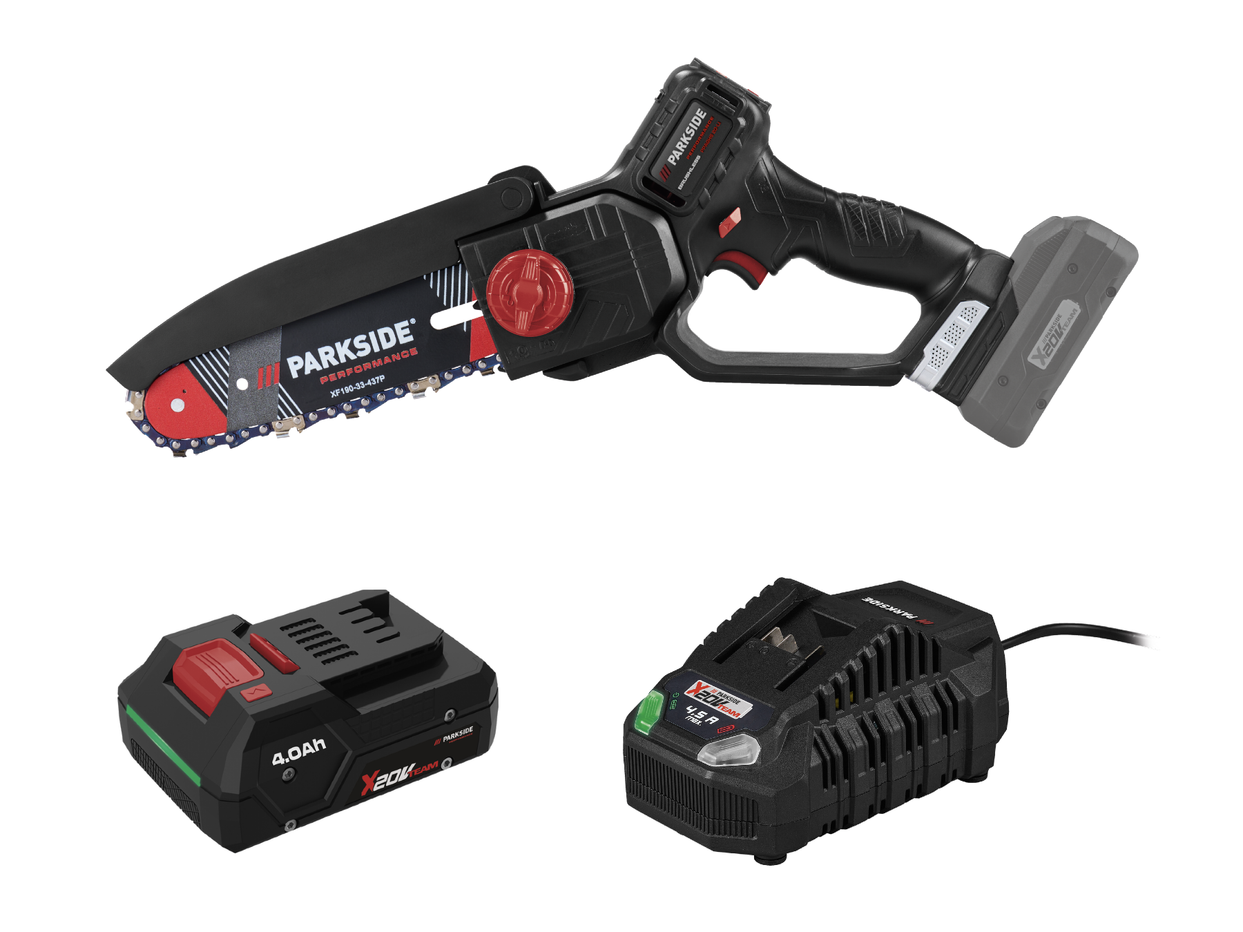 Parkside Performance® Aku řetězová pila Ppaghs 20-Li A1, Smart 4 Ah