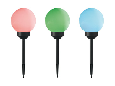 LIVARNO home Sada solárních LED kulatých svítidel, Ø 20 cm, 3dílná, barevná