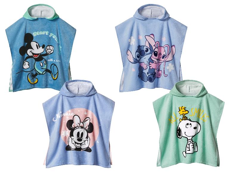 Kapucňové osušky s Mickey Mousem, Stitchem a Snoopym.