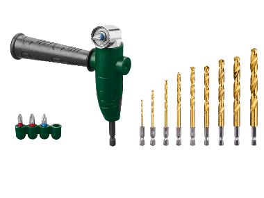 PARKSIDE® Úhlový držák bitů / Sada spirálových HSS vrtáků