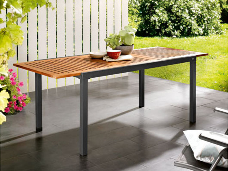  Zobrazit na celou obrazovku LIVARNO home Hliníkový zahradní rozkládací stůl Valencia, 150–200 x 90 cm, hnědá - Obrázek 5