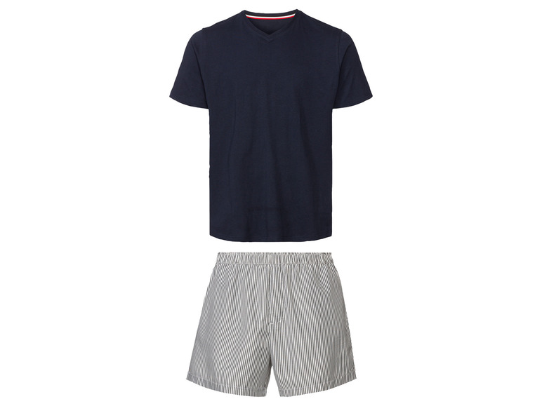 LIVERGY® Pánské pyžamo (L (52/54), navy modrá / bílá)