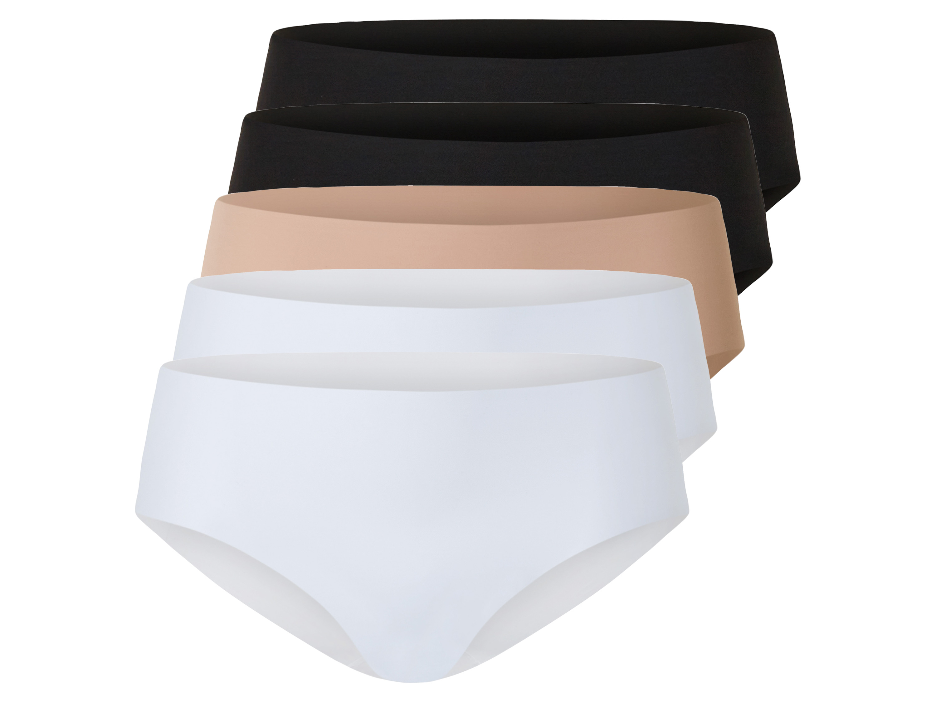 esmara® Dámské bezešvé kalhotky, 5 kusů (L(44/46), černá/béžová/bílá)