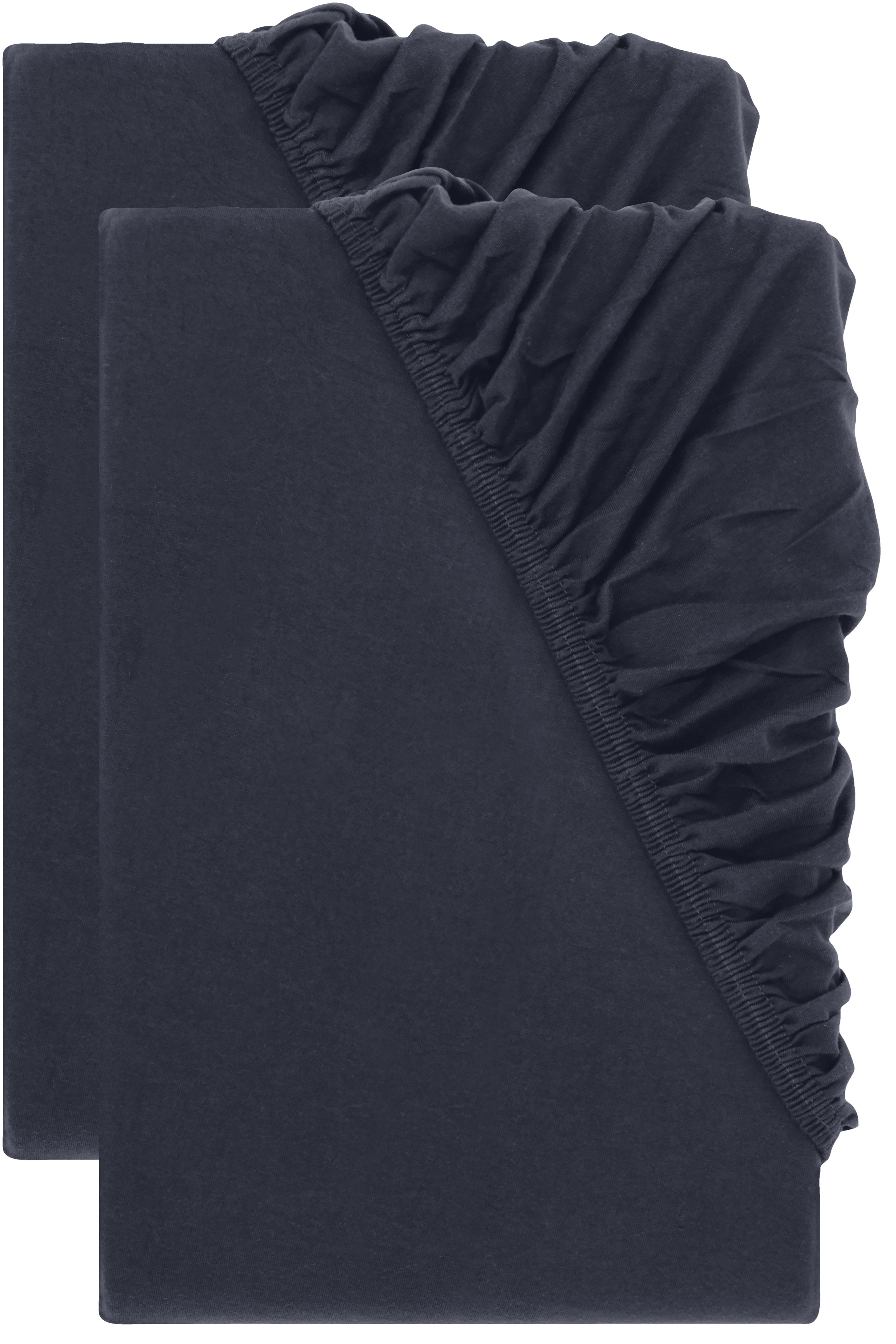 Livarno® Sada žerzejových napínacích prostěradel, 90-100 x 200 cm, 2dílná, tmavě modrá