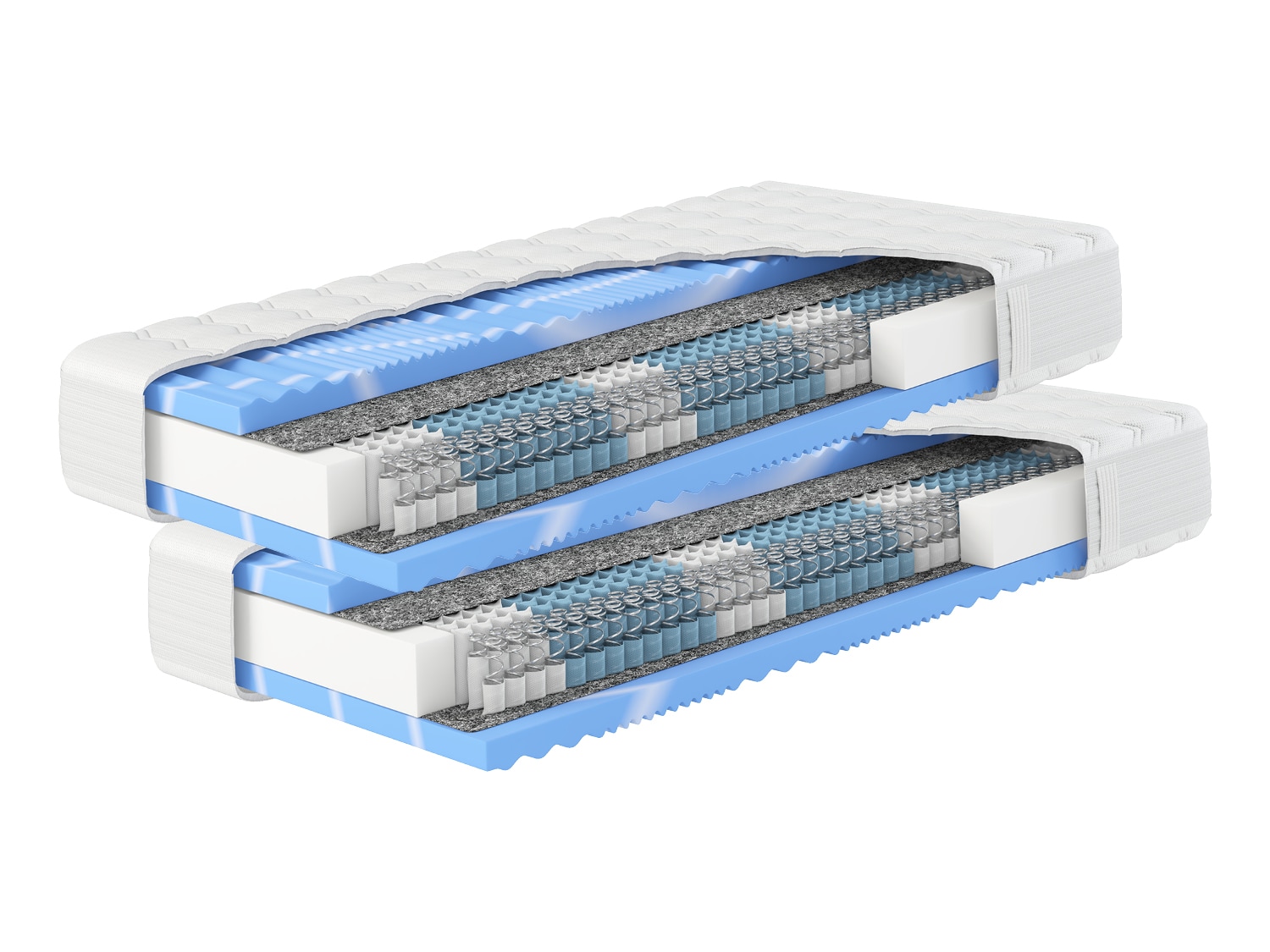 Hn8 Schlafsysteme Sada 7zónových taštičkových matrací XXL Gelstar T-1000, 2dílná (90 x 200 cm, 1x H2, 1x H3)