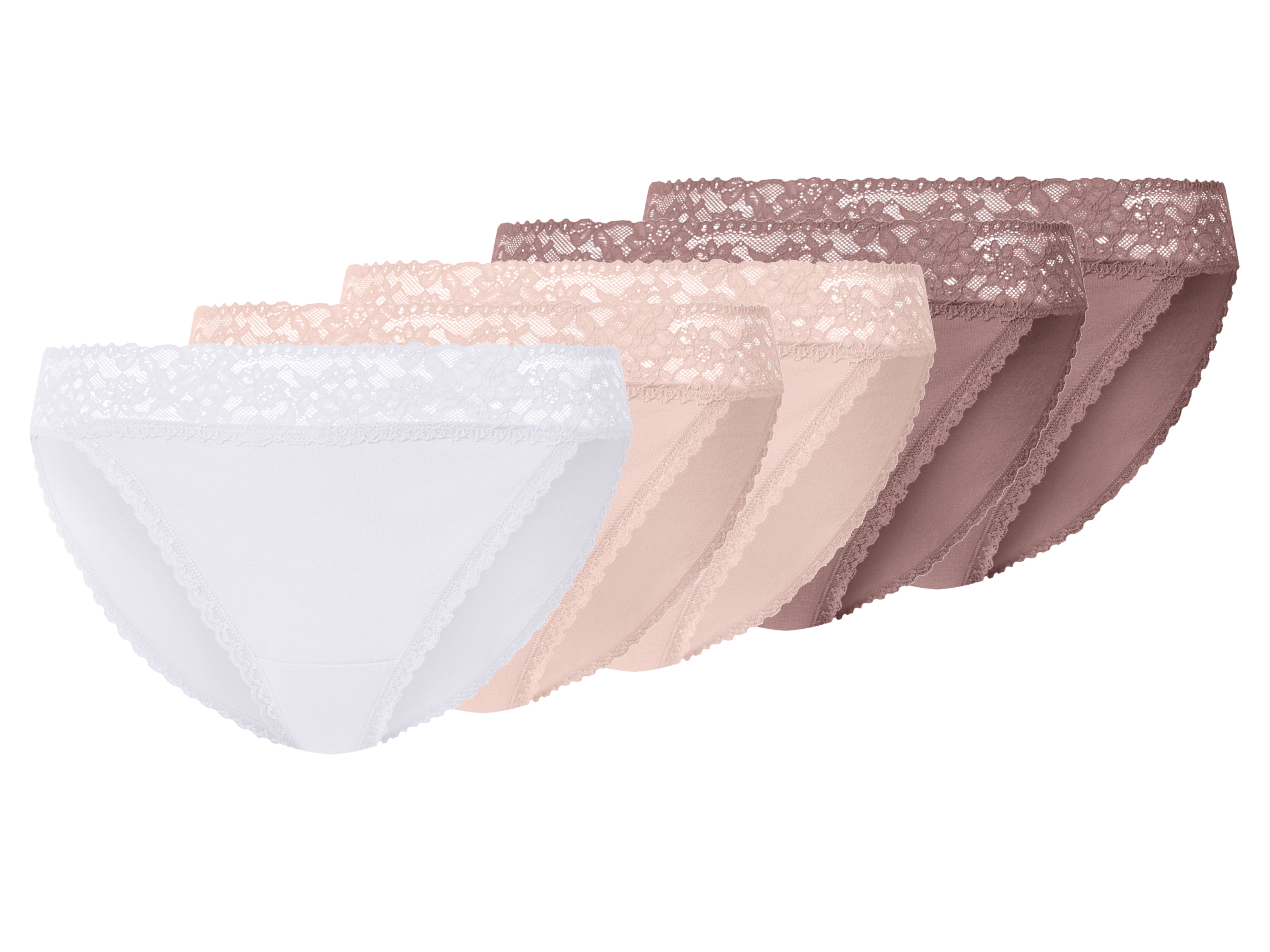esmara® Dámské kalhotky s krajkou, 5 kusů (růžová/bílá, Xl(48/50))