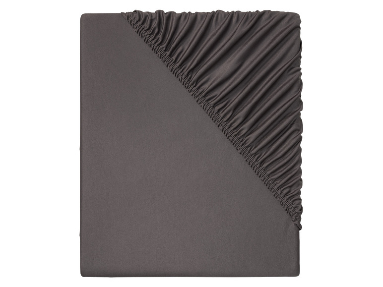 LIVARNO home Žerzejové napínací prostěradlo, 90-100 x 200 cm (tmavě šedá)