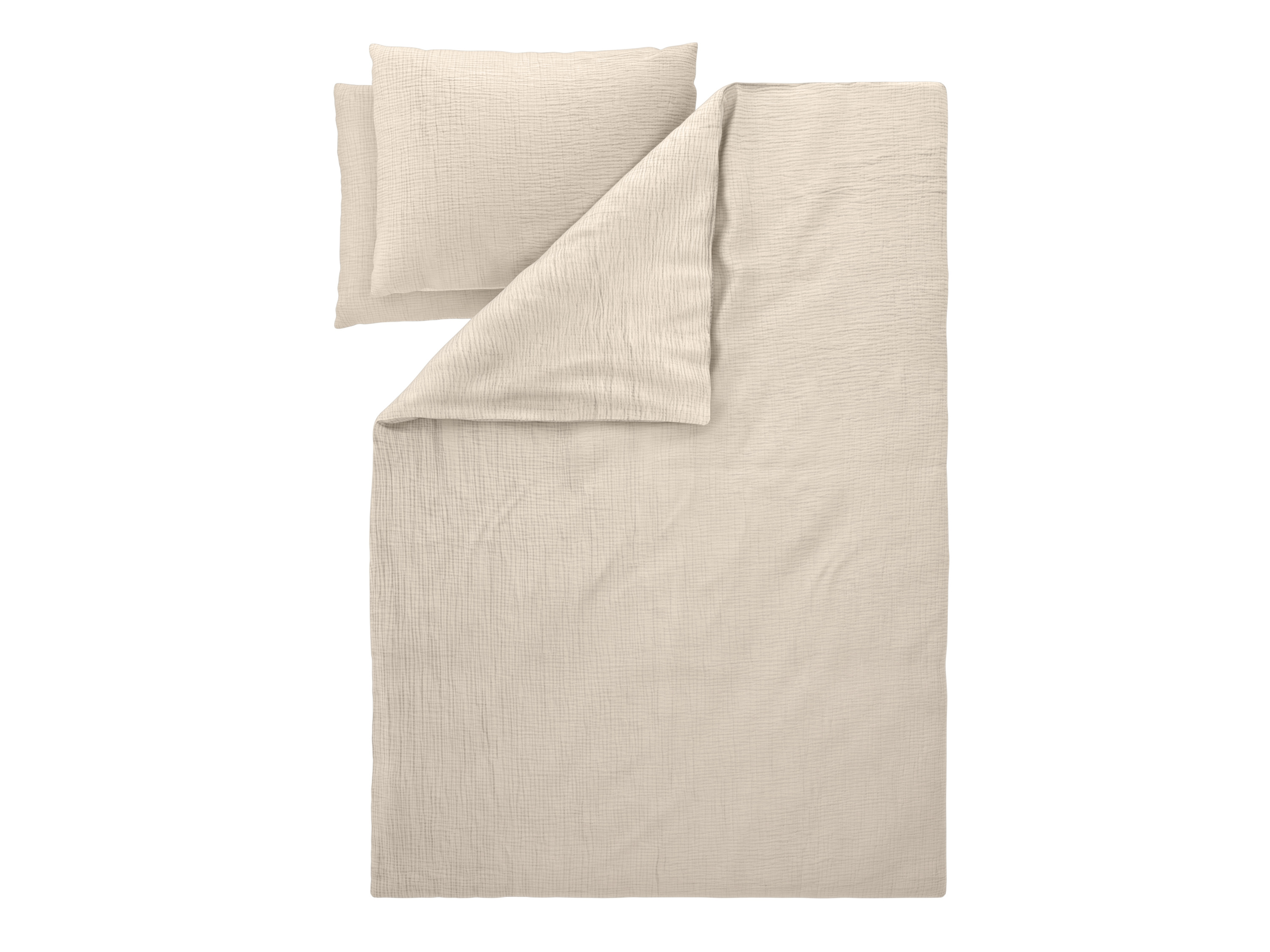Livarno® Mušelínové ložní povlečení, 200 x 220 cm, 70 x 90 cm (béžová)