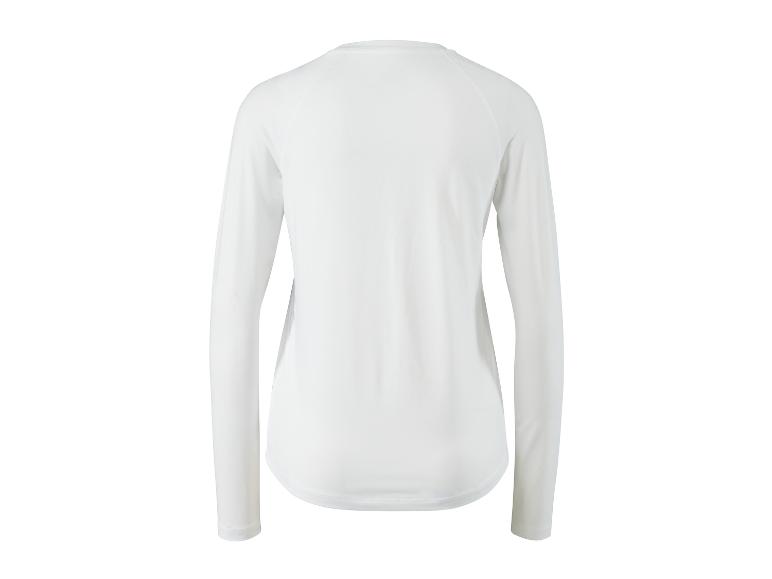 Bílý dámský top s dlouhým rukávem, zadní pohled