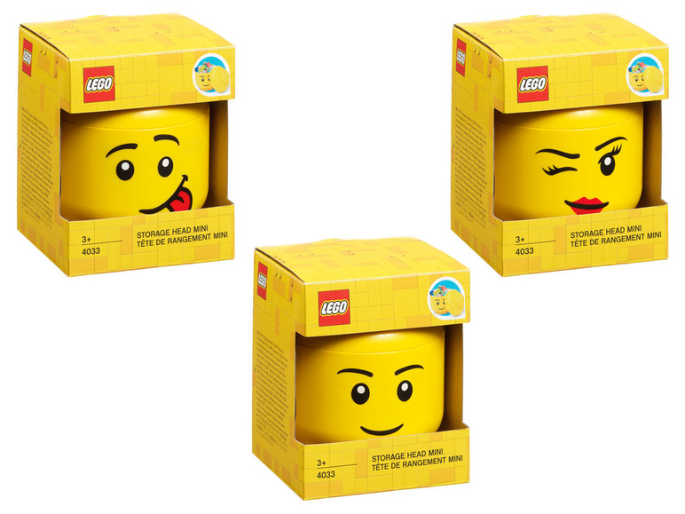  Zobrazit na celou obrazovku Malý úložný box ve tvaru Lego hlavy - Obrázek 1