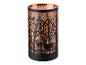 Válcový svícen s motivem lesa a jelenů.