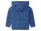 Modrý pletený svetr s kapucí a ušima pro miminka.