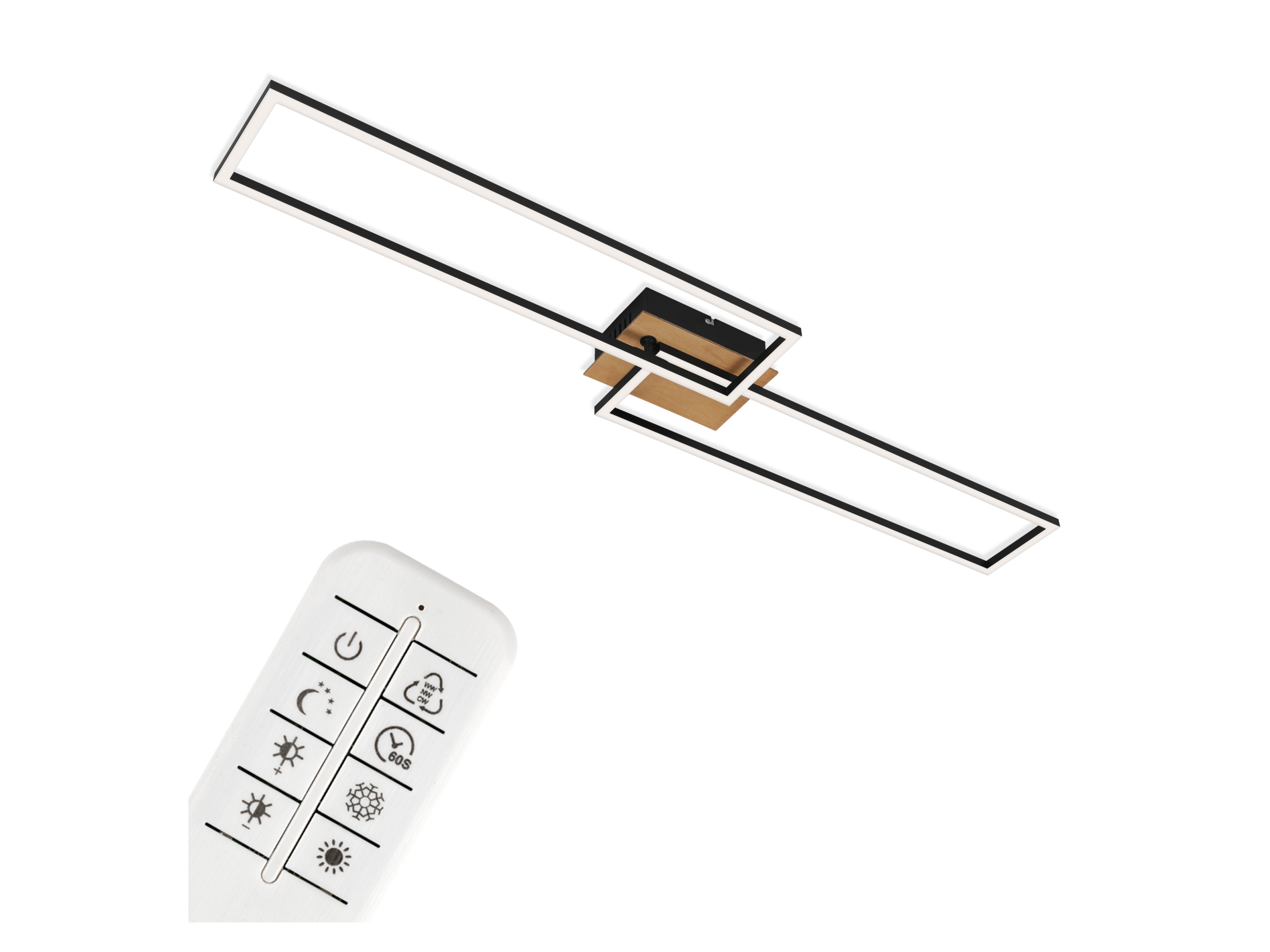 Briloner Designové stropní LED svítidlo (obdélníkový (dřevo))