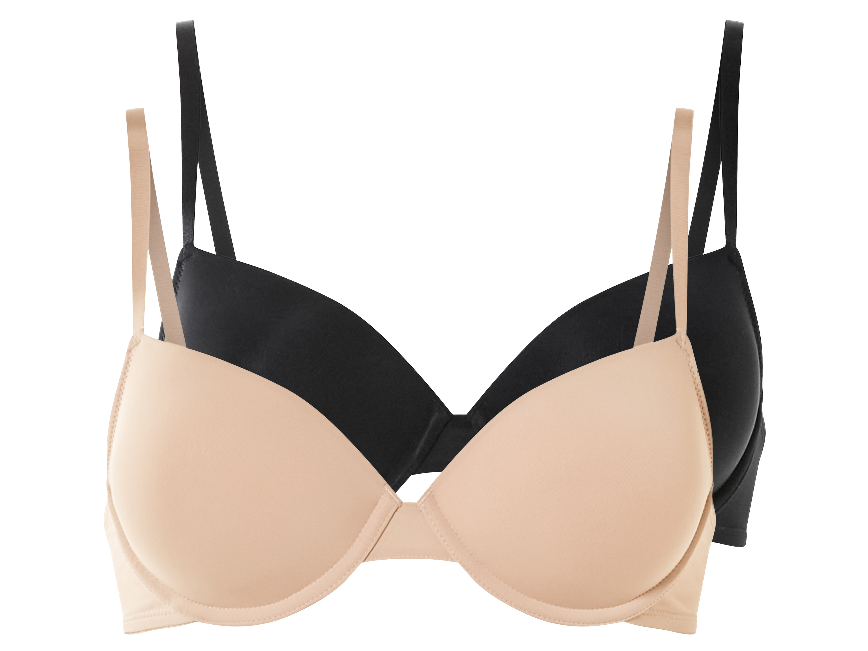 esmara® Dámská podprsenka, 2 kusy (černá/béžová, 85C)