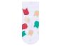 Krátké bílé ponožky s barevnými vzory.