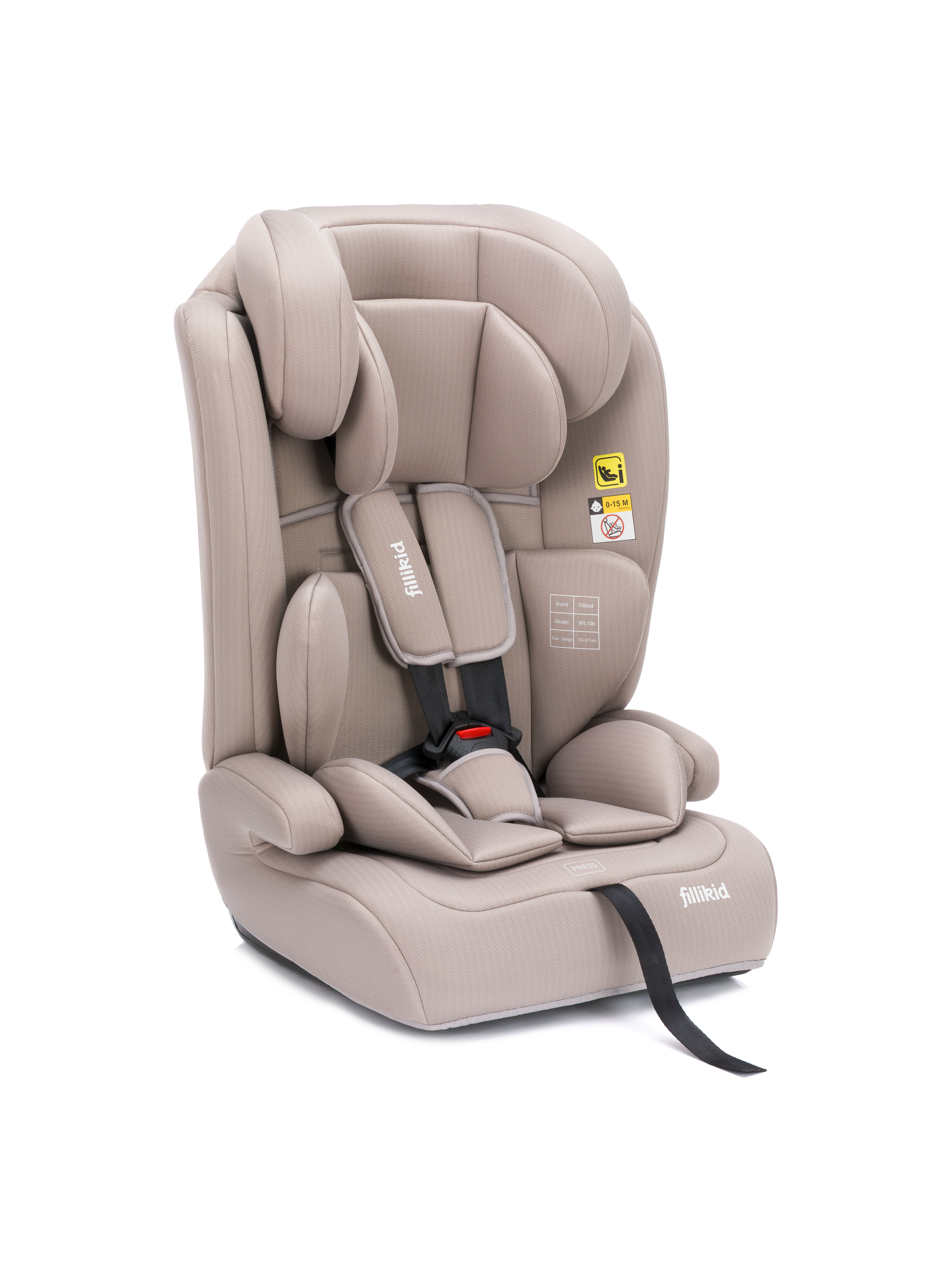 Fillikid Autosedačka »Olli«, 76-150 cm (přírodní)