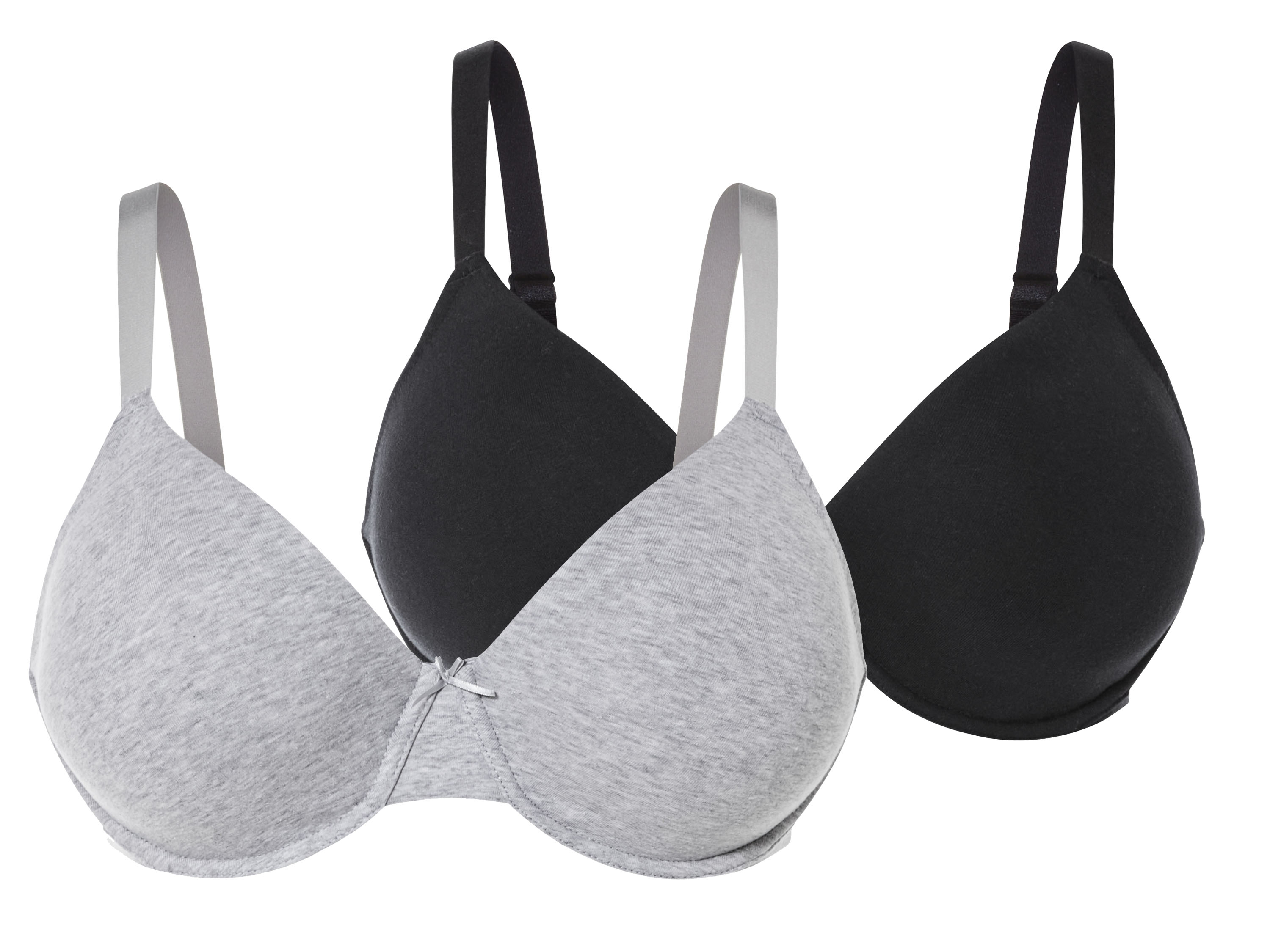 esmara® Dámská podprsenka Xxl, 2 kusy (černá/šedá, 90C)