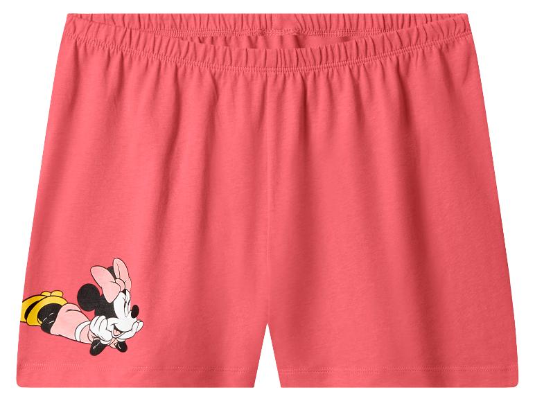 Růžové dámské pyžamové šortky s potiskem Minnie Mouse