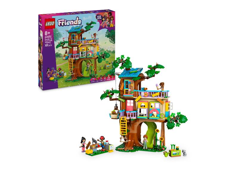 Sada LEGO Friends Friendship Tree House Hangout s 701 dílky a krabicí.
