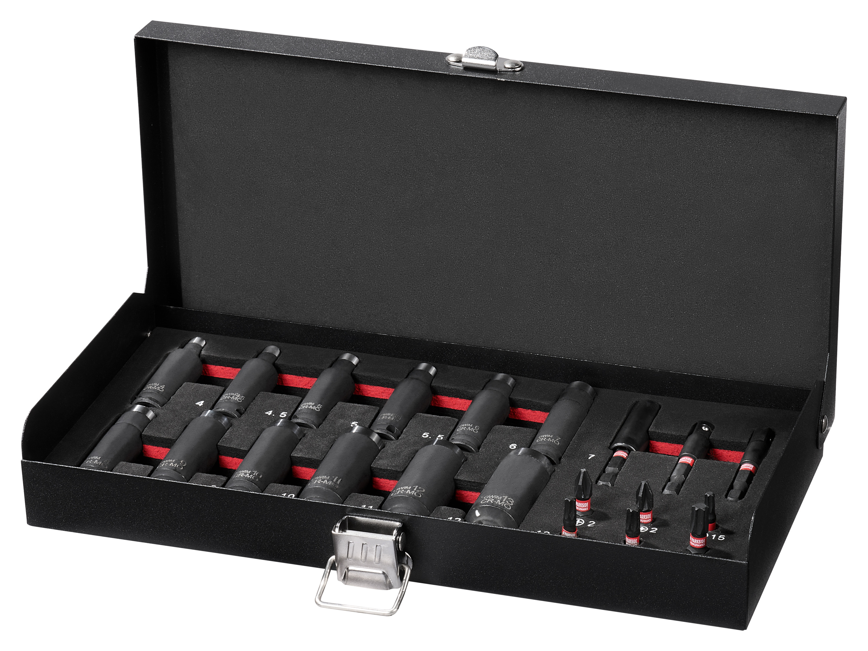 Parkside Performance® Sada rázových nástrčných klíčů a bitů PSS 21 A1, 21dílná