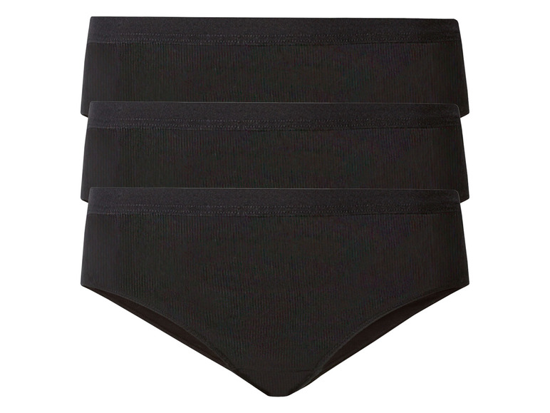 esmara Dámské kalhotky s BIO bavlnou, 3 kusy (M (40/42), černá)