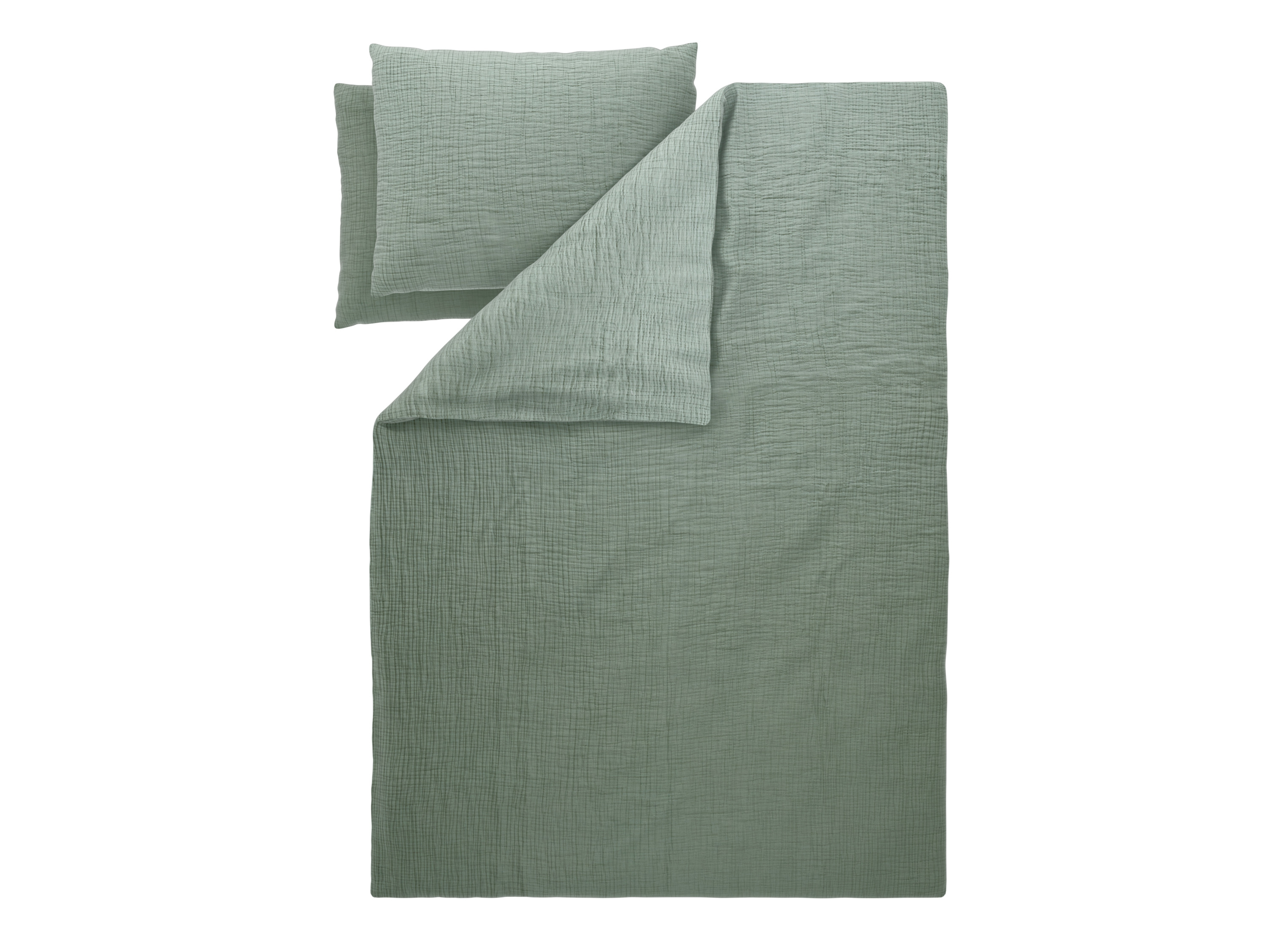 Livarno® Mušelínové ložní povlečení, 240 x 220 cm, 70 x 90 cm (zelená)