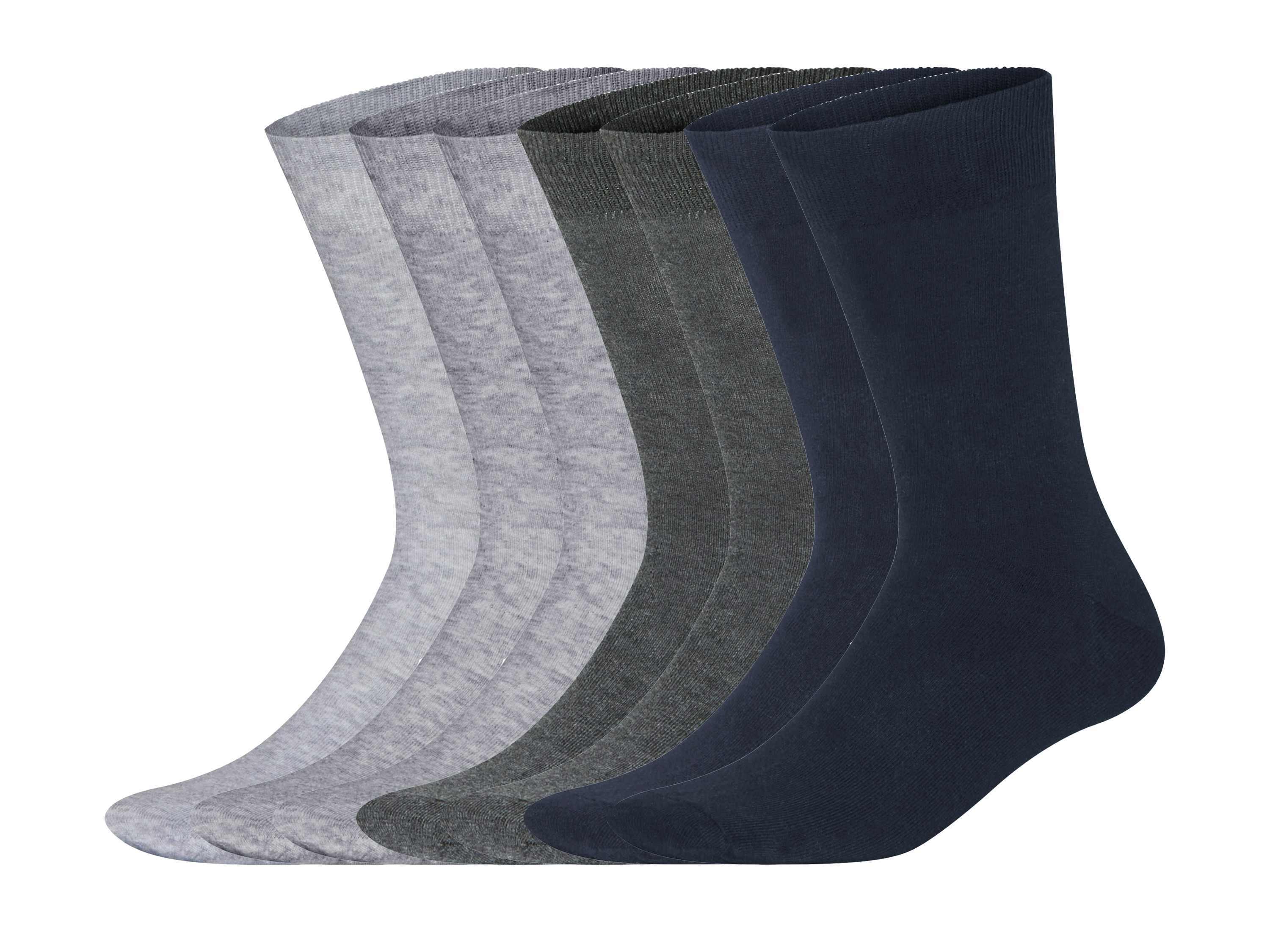 Livergy® Pánské ponožky s BIO bavlnou, 7 párů (šedá / navy modrá, 39-42)