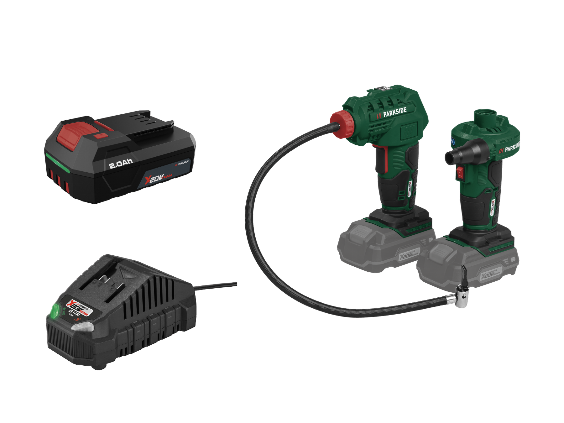 Parkside® Aku pumpa Palp 20-Li C3 + aku kompresor PAK 20-Li C3, 2 Ah