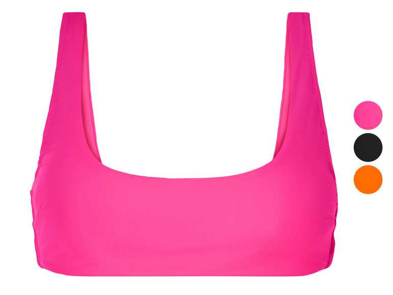 Růžová bikinová podprsenka se širokými ramínky.