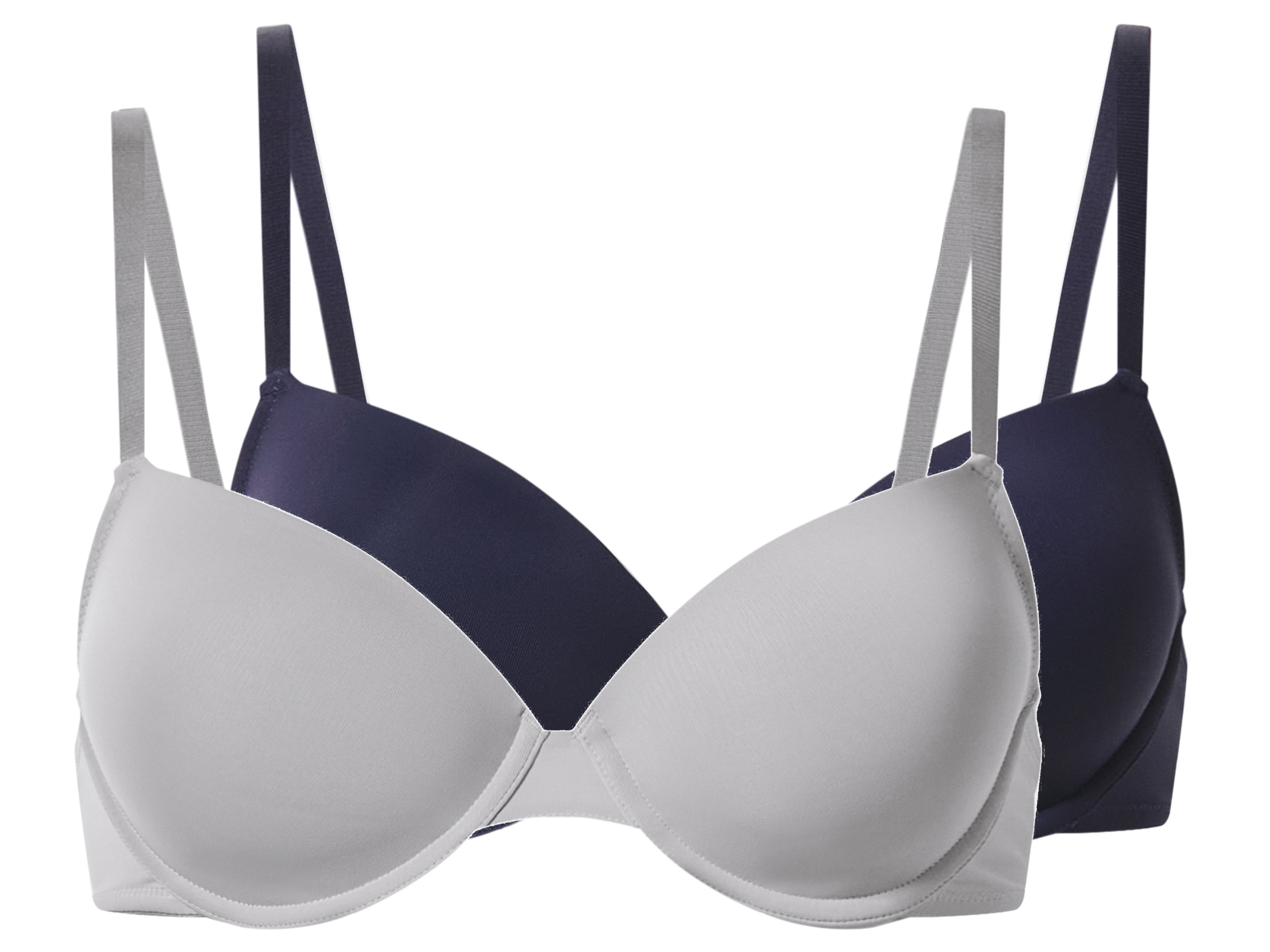 esmara® Dámská podprsenka, 2 kusy (tmavě modrá / světle šedá, 75B)