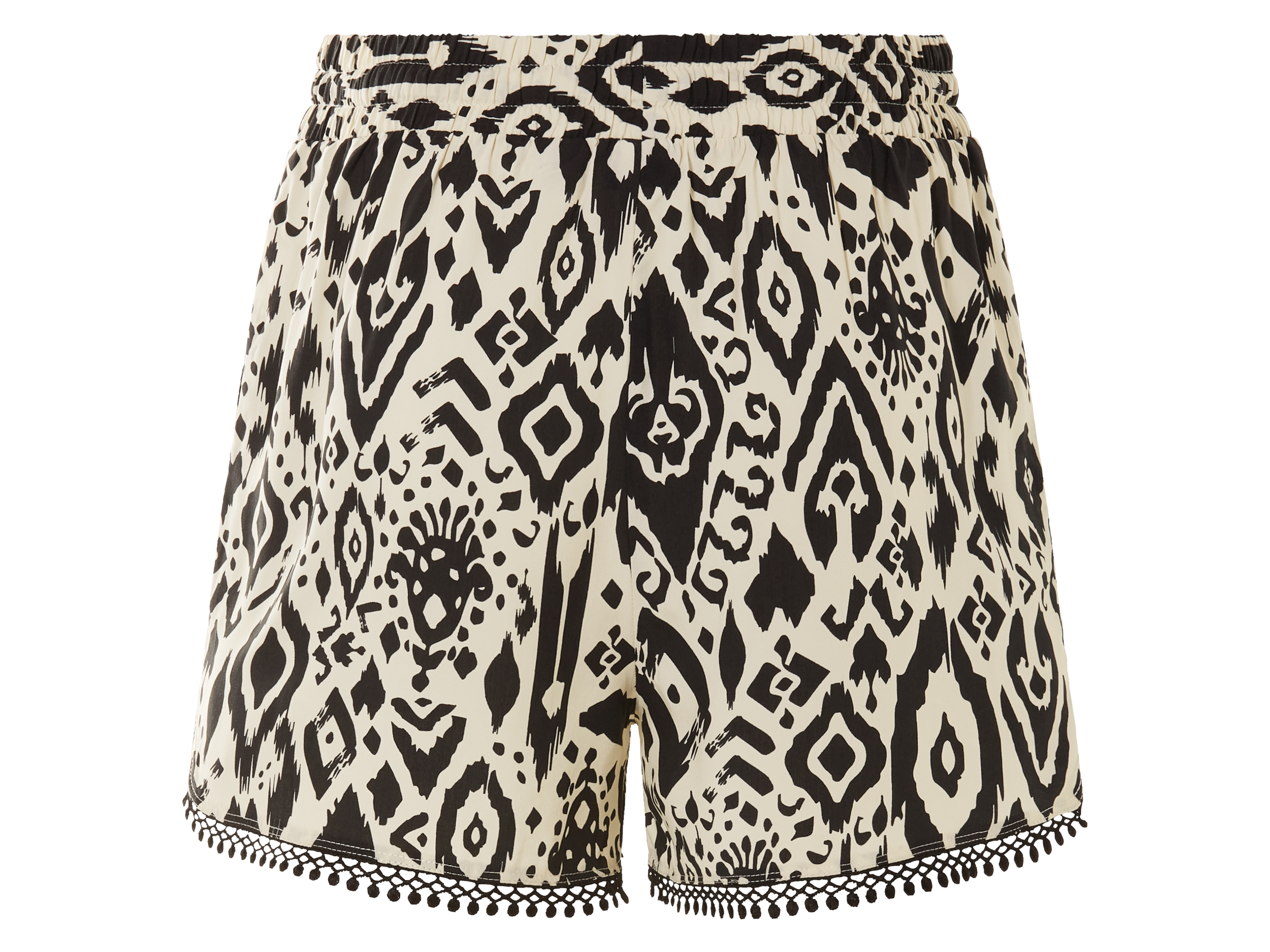 esmara® Dámské kraťasy, s kapsami a háčkovanou krajkou (béžová/černá, 34)