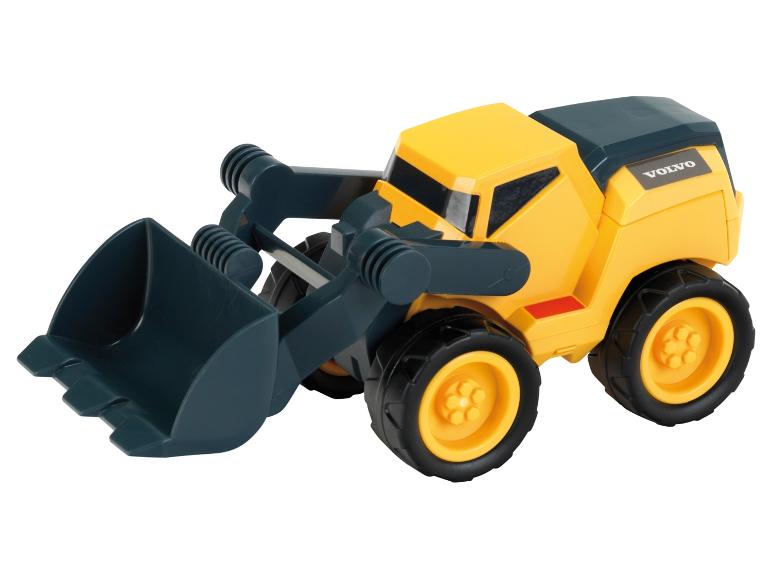 Žlutý Volvo bagr pro děti.