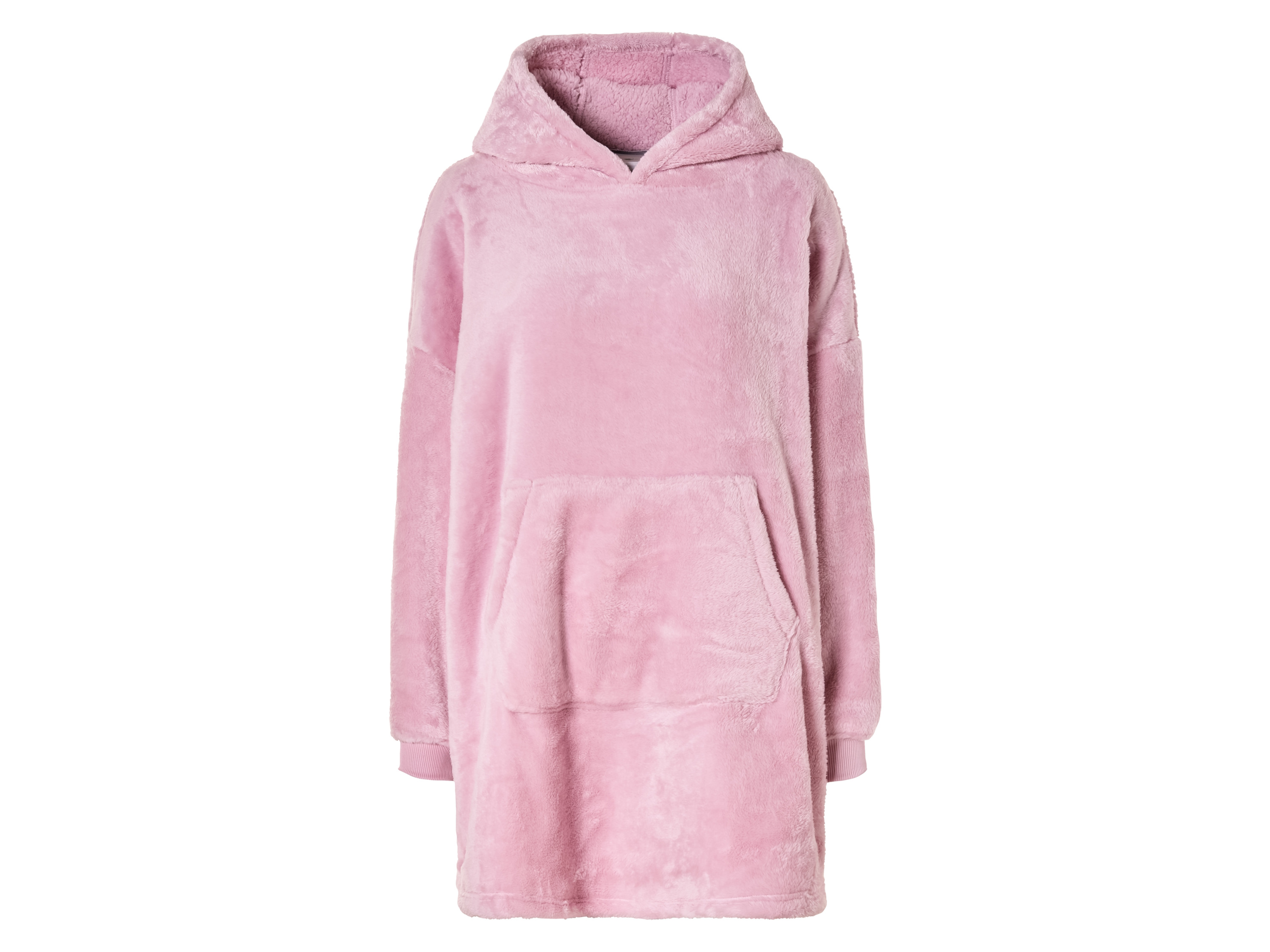 Unisex oversize plyšová mikina s teddy fleecem (růžová, S/M)