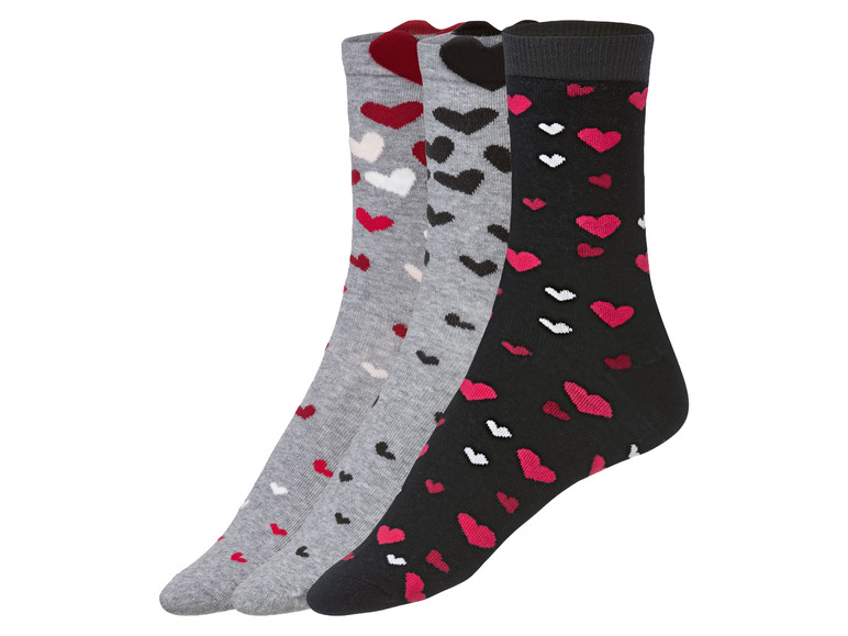  Zobrazit na celou obrazovku esmara® Dámské ponožky s romantickým vzorem, 3 páry - Obrázek 2