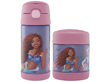 Sada láhve na pití s motivy Disney a dětské jídelní misky s motivem Disney, Mořská panna, 2dílná