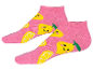 Dva páry růžových ponožek s roztomilým citronovým vzorem.