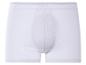 Bílé žebrované boxerky, jednoduchý a pohodlný střih.