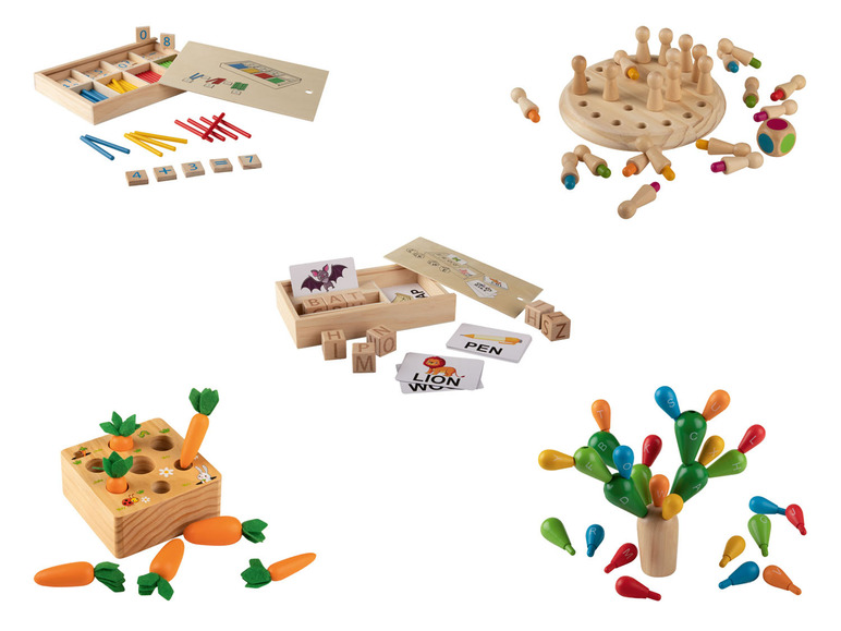  Zobrazit na celou obrazovku Playtive Dřevěná motorická hra Montessori - Obrázek 1