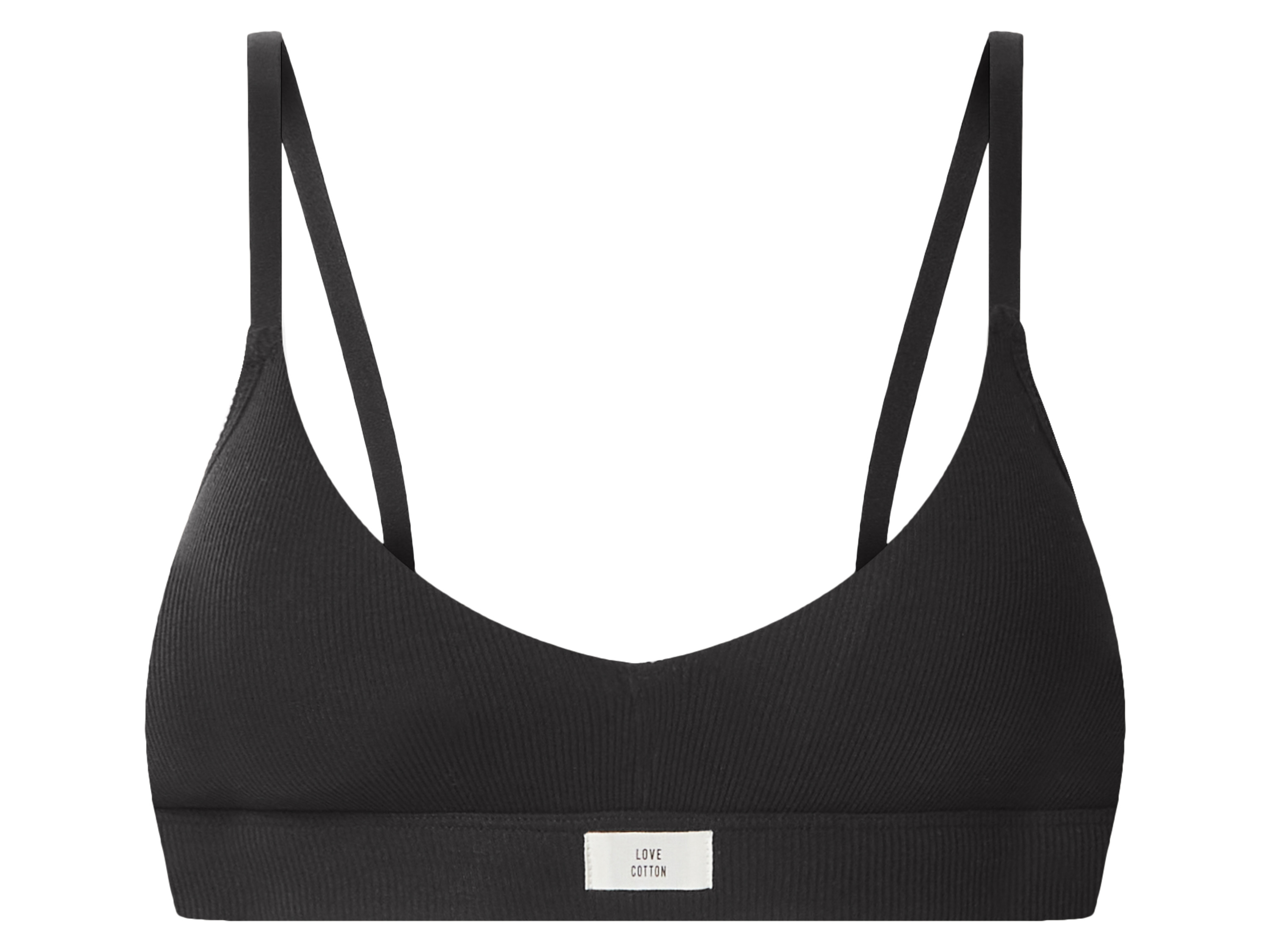 esmara® Dámská vroubkovaná podprsenka s BIO bavlnou (černá, S(36/38))