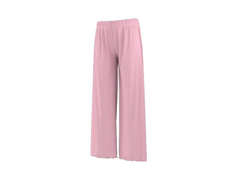 Růžové dámské kalhoty s puntíky