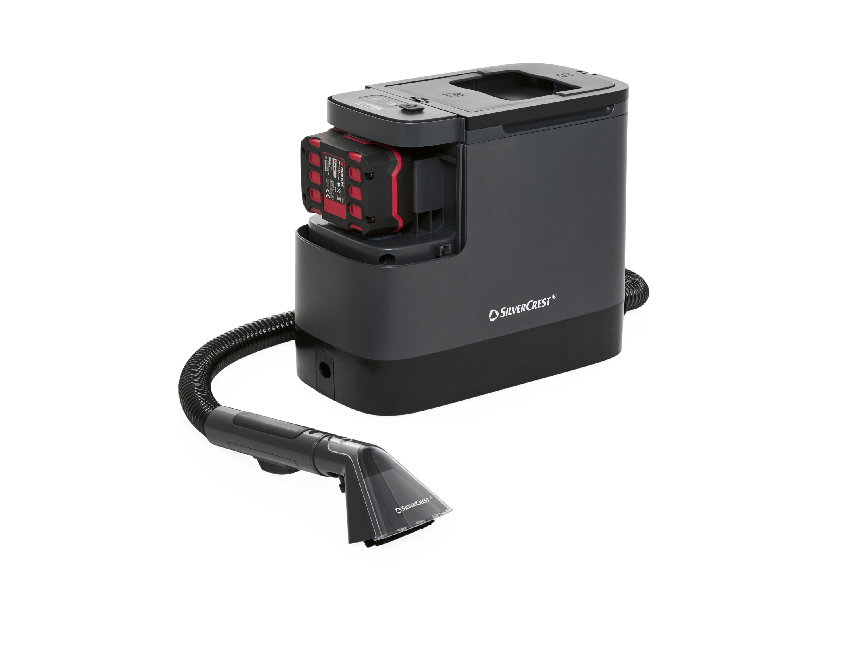 Silvercrest® Aku čistič čalounění a koberců Spra 20 A2 s 4 Ah akumulátorem