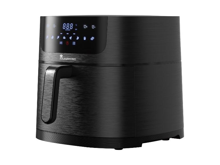 Černá bezolejová fritéza Masterpro s digitálním displejem.