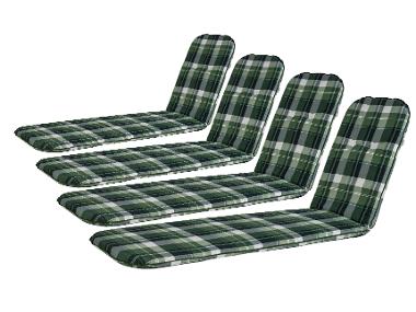 Sada podložek na lehátko, 190 x 60 x 5 cm, zelená, 4dílná