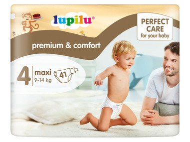 lupilu® Dětské pleny Premium Comfort, velikost 4 MAXI, 41 kusů